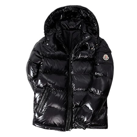 Glansfull vinterjakke for menn med ståkrage og hette{hh}
