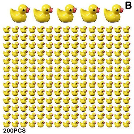 100/200 stk Mini Gummibader Miniatyr Harpiks Andunger Gule Små D 100 stk gule - [DmS]