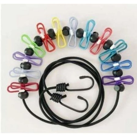 Bærbar vindtæt tørrestativ til udendørs camping, multifunktionel elastisk vaskesnor til rejser