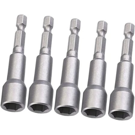 Magnetiska skruvmejselbitar, 8 mm 1/4" sexkantiga skruvmejselbitar, för elektrisk handborr/pneumatisk skruvdragare/slagskruvmejselbitar, 5 st