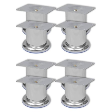 vidaXL Sofaben 8 stk. rund krom 60 mm sølvfarvet