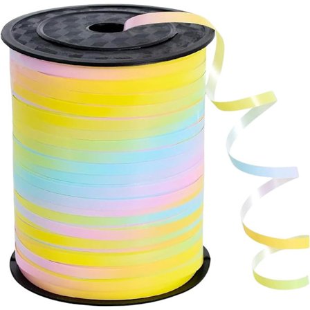 Pastelfarvet krøllebånd 500 meter til balloner, 457 m glansfuldt plisseret ballonbånd, krøllebånd til gaveindpakning, hobby, rosetter, jul