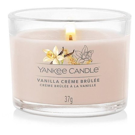 Bougie votiv - YANKEE CANDLE - Vanilj Crème Brûlée - Vax - Glas - Transparent