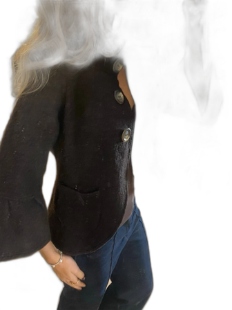 Ull trekvartsärmad kofta