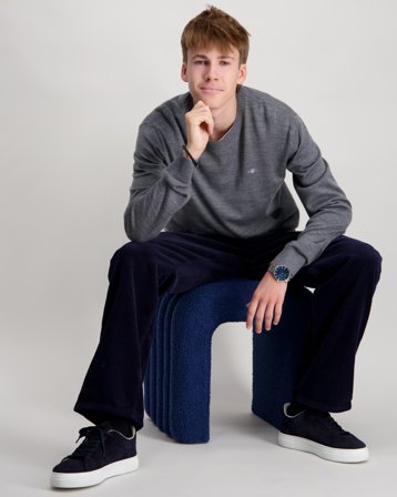 GANT EXTRAFINE MERINO WOOL C-NECK Grau Pullover Jungen - Kids Brand Store