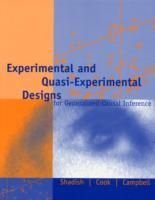 Experimental and quasi-experimental designs for generalized causal inferenc, ISBN: 9780395615560