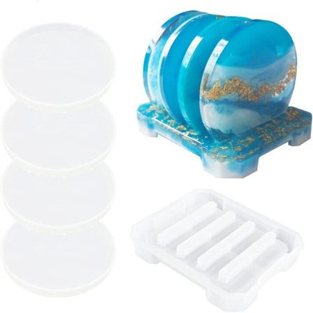 4stk Rund Coaster Silikonformer Holder Former coasterformer