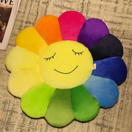 Solsikke Plys Legetøj, Farverig Solsikke Plys Pude Fyldt Sofa Pude Blød Og Komfortabel Pude(B