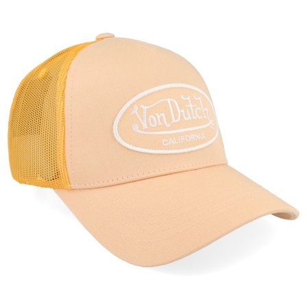 Von Dutch - Orange trucker Casquette - Oval Patch Peach Trucker @ Hatstore