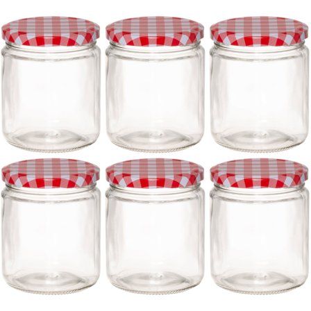 Marjukka Syltetøyglass 340 ml 6-pk' - 'Rød, hvit