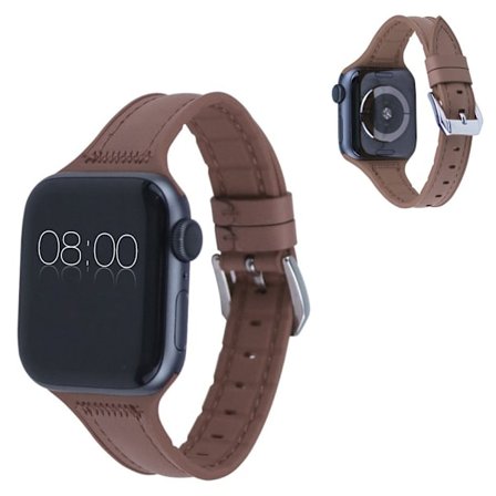 Apple Watch Series 5 40 mm klockarmband i silikonläder - Brun