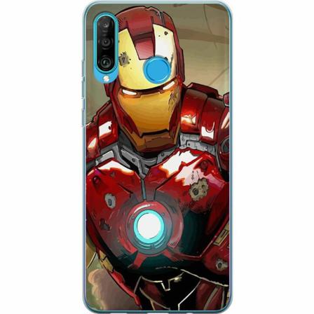 Huawei P30 Lite Genomskinligt Skal Iron Man - Marvel
