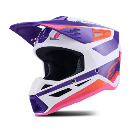 Přilba MX Alpinestars SM3 Heat Bílá/Fialová/Růžová L