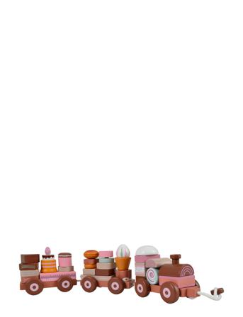 Train With Cakes, Stacking Function Toys Baby Toys Educational Toys Stackable Blocks Multi/mönstrad Magni Toys
