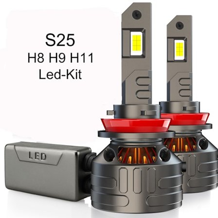 S-25 H8 H9 H11 55w Premium led kit 5000 lumen 6000k 2-pack s25