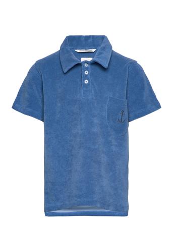 Ryatt Terry Polo T-shirts Polo Shirts Short-sleeved Polo Shirts Blå Ebbe Kids*Betinget Tilbud