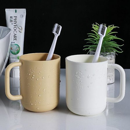 2-pakning baderomskopper, tannbørsteholder, 300 ml