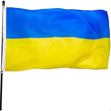 Ukrainan lippu 90 x 150 cm, Ukrainan kansallisliput polyesteriä, messinkirenkaat