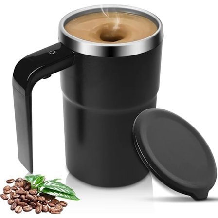 380ml Självrörande Kaffemugg: Automatisk, med Lock, USB Tvättbar Elektrisk Kafferörare