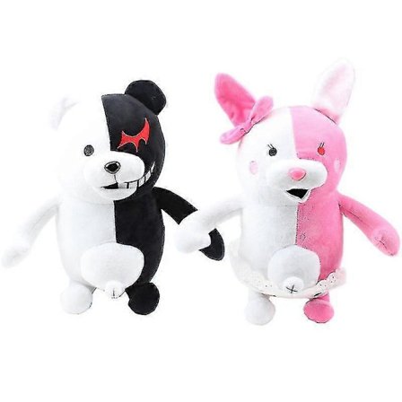 25-40cm Dangan Ronpa Super Danganronpa 2 Monokuma Mustavalkoinen Karhu Pehmolelu Pehmeä Täytetty Eläin Nuket (Useita Saatavilla) Pinkki 40CM