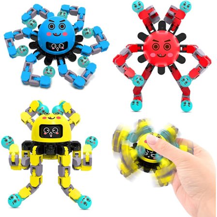 3 stk. Transformerbare Fidget Spinner Legetøj, Sensorisk Fingerlegetøj til Børn og Voksne med Autisme ADHD, Angstlindring Stressreducerende, 