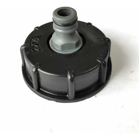 S60X6 Plast IBC Tank Adapter - Grovgänga till 1/2" Lock - IBC Ton Ventilkran Adapter
