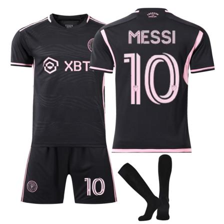 23-24 Miami Away Voksne Barn Fotballsett Sokker nr. 10 Messi No. 10 Messi 18