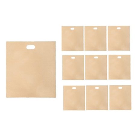 Genanvendelige Toasterposer Non-Stick Toast Sandwichposer, Plastikpose til Sandwiches Let at Åbne, Toastposer 10 stk. A