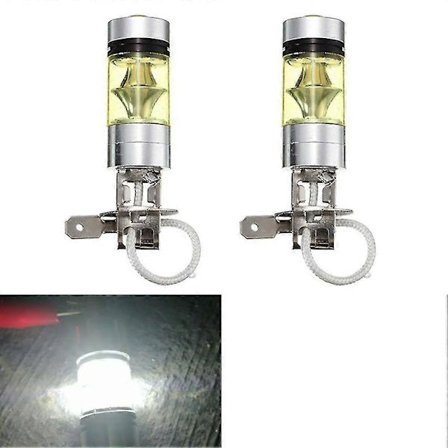 2 stk. H3 100W 20SMD Auto Bil Køretøj Lys LED Front Tågelygte Kørelys Pære
