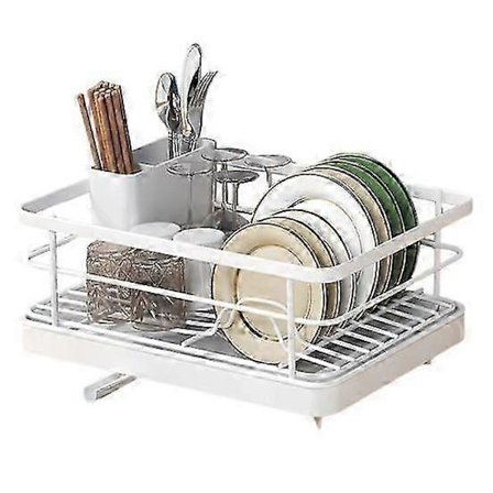 Dish Rack with Large Capacity, Automatic Drainage & Non-Slip Design - Sturdy, Space-Saving, Easy Installation