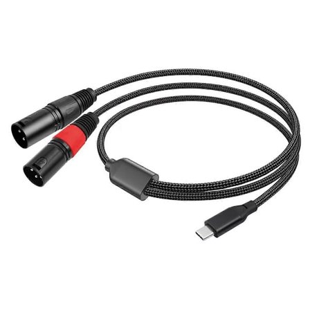 USB Type C Han til 2 XLR Han Forstærker Stereo Lydkabel 32Bit/384Khz til Smartphones Laptop
