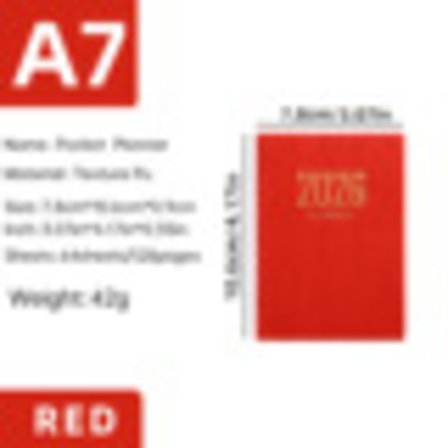 365-dagars 2025 Portabel A7 Fickplanerare PU-Omslag Daglig Veckoplaneringsbok Kalender Journal Skolmaterial Kontorsmaterial Agenda NY