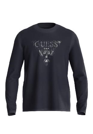 Guess Ls Cn Triangle Tee T-Shirt Tröjor Herr Blå XXL