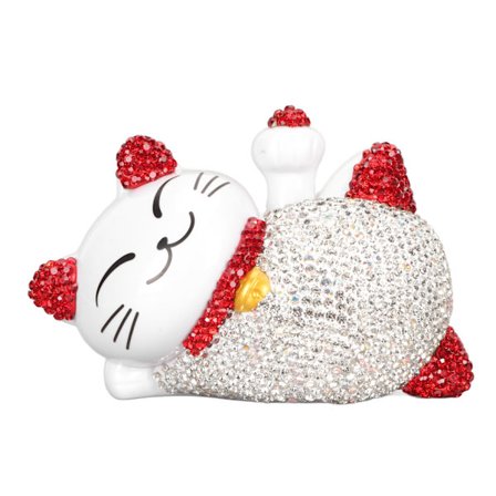 Onnekkaan kissan koristeet Aurinkoenergia heiluttava käsi Onnekas kissa patsas Luovasti Onnen kissa koriste Punaiset korvat Onnekas kissa