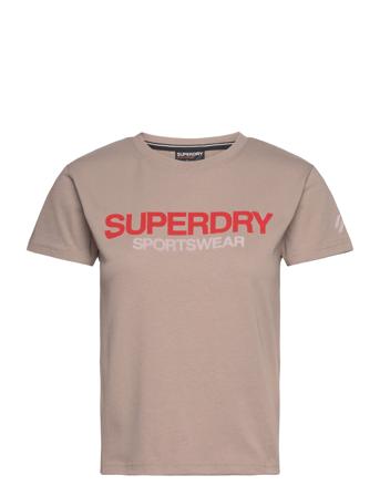 Sportswear Logo Fitted Tee Beige Superdry Sport