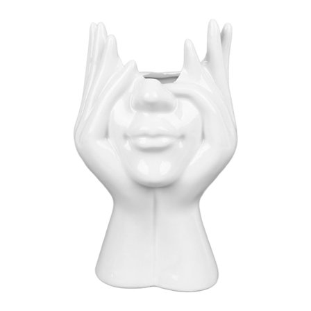 Keraaminen kasvovaasi innovatiivinen pohjoismainen tyyli moderni koristeellinen valkoinen kukkavaasi kotiin olohuoneeseen toimistoon kirjahyllyyn