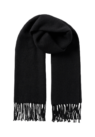 Å MAN Halsduk med fransar BO Halsdukar & scarves Svart ONESIZE