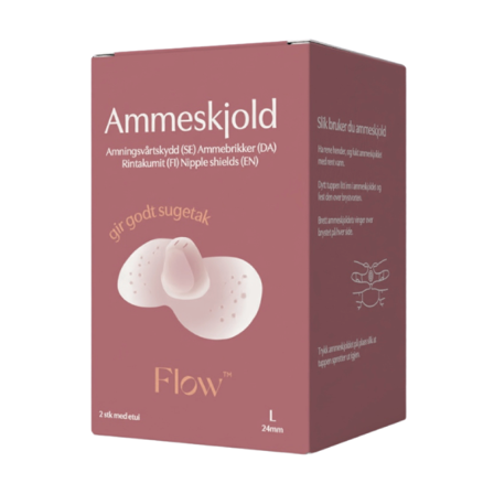 Flow Ammeskjold i silikon, Large, 1 par