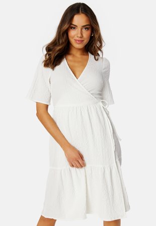 BUBBLEROOM Krystal wrap dress Offwhite Klær