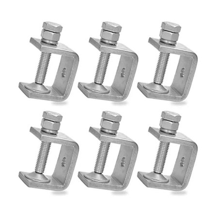 6 stk. 1 tomme rustfrit stål lille C-klemme til træbearbejdning, kraftig metal U mini bordklemme (qb)