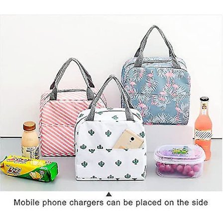 Vanntett lunsjpose for voksne, hvit trykk, termisk