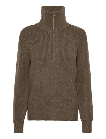 Vibooba Half Zip Pullover Bf Brown Vila