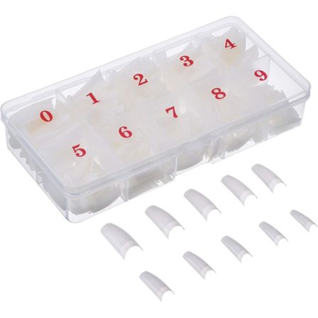 500 Stk. Kunstige Negle og Tip Sæt Negle Tips Kunst Tips Naturlig Fransk Kunstig ABS med Æske til Kvinder Pige Gel