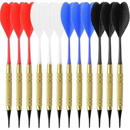 Plastpiler for elektroniske darttavler, 12 piler med myke spisser f
