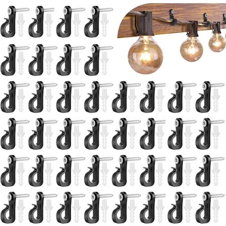 40-delt skruekrog, multifunktionel lysrebkrog - clips med skrue og lysreb