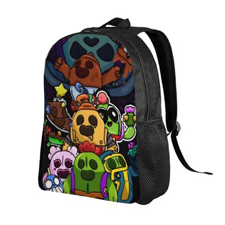 v59 Brawl Värikkäät sarjakuvataistelijat Stars Reppu päivittäiseen käyttöön, kevyt ja vedenpitävä laukku, suuri tilavuus matkustamiseen ja työhön 