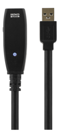 Deltaco USB3-1000 - USB-forlengelseskabel - USB-type A (hunn) til USB-type A (hann) - 2 m - aktiv - svart