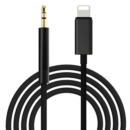 2M Lightning til AUX 3.5mm Kabel / Adapter Bil Sort