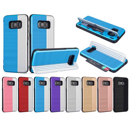 Klassiskt Skal Med Korthållare Från Leman - Samsung Galaxy S8 Silver