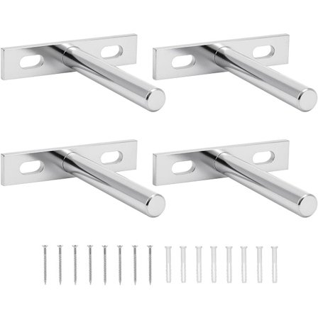 Hyllkonsoler - 4-pack - 75 mm - Kraftiga dolda hyllkonsoler med monteringsskruvar - Passar till möbler och väggmonterade hyllor